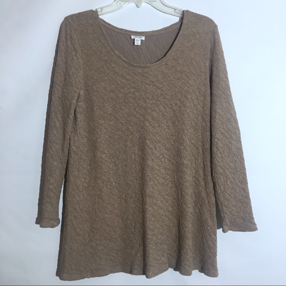 J. Jill Tops - J. Jill Pure Jill Beige Crinkle Texture Tunic